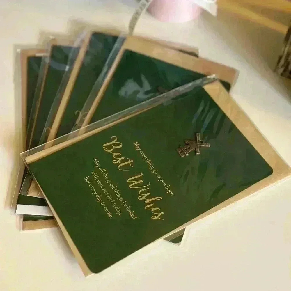 5* Xmas/New year Best Wishes Vintage Style Greeting Cards